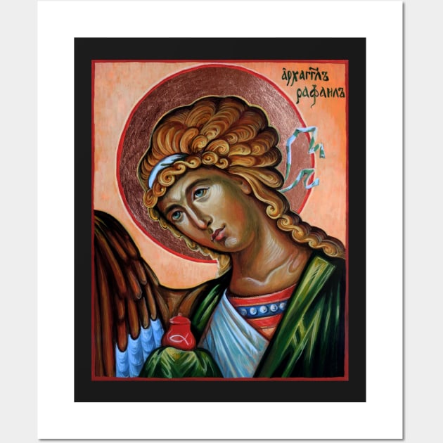 Archangel Raphael Orthodox icon Wall Art by Lala Lotos